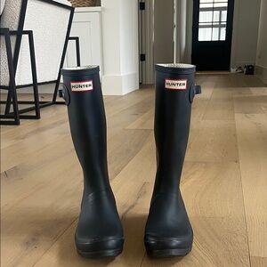 Hunter Matte Black Tall Rain Boots